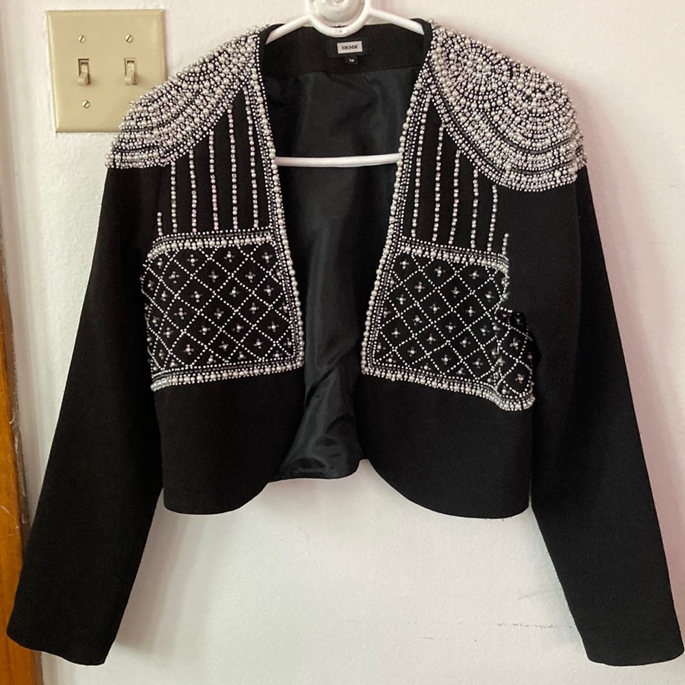 Embellished Pearl Blazer